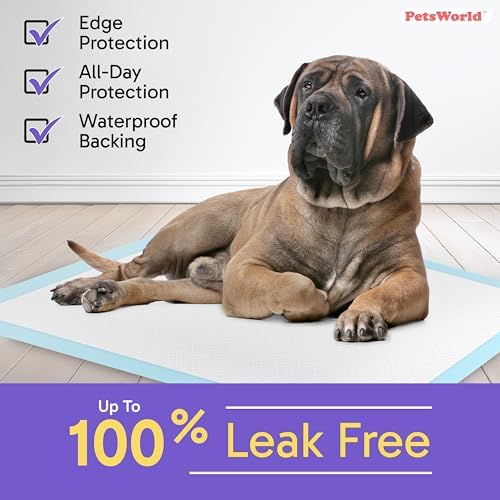 PetsWorld 2XL Dog Pee Pads 28"x44" 1200 Count – Extra Large Pet Pee Pads for Dogs & Puppies, Heavy Duty Leak-Proof Dog Training Pads