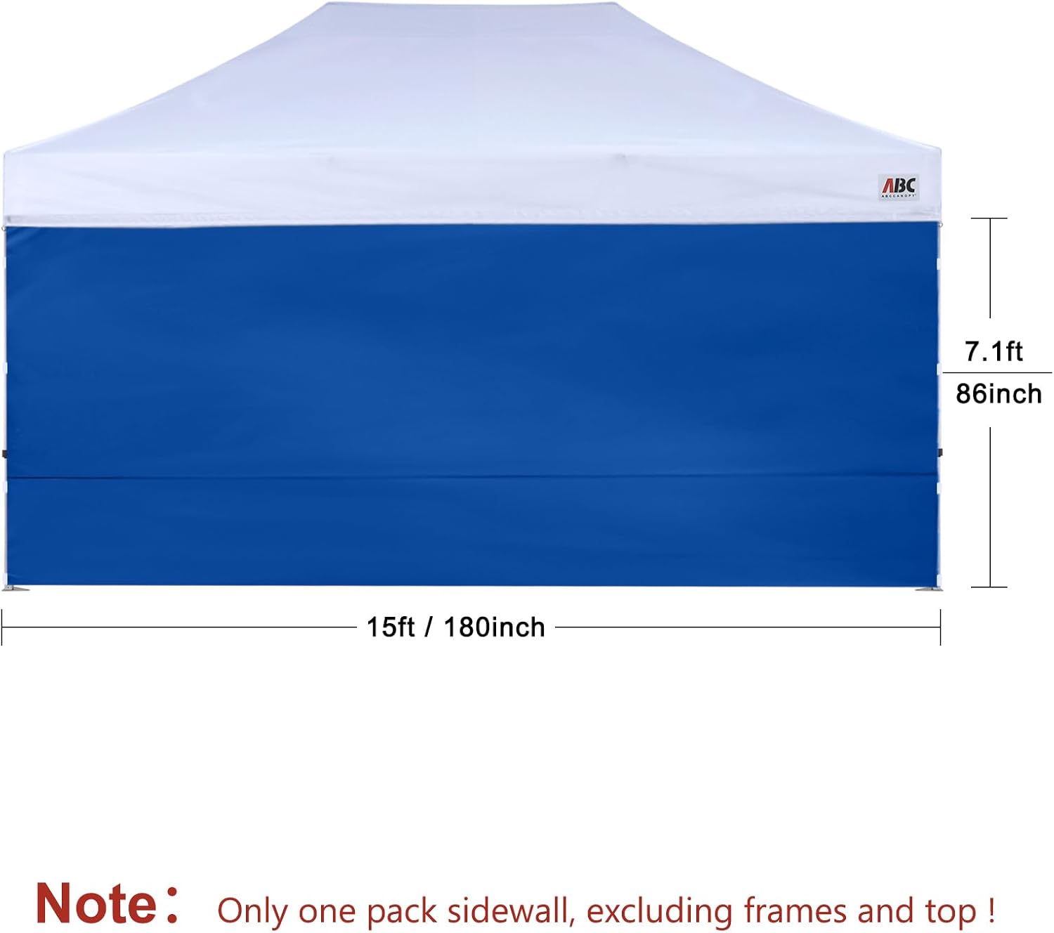 ABCCANOPY Instant Canopy SunWall 10x10 FT No Frame or Top, White