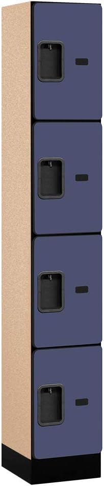 Salsbury Industries Four Tier Designer Wood Locker, Mahogany, 6' 3" x 18"
