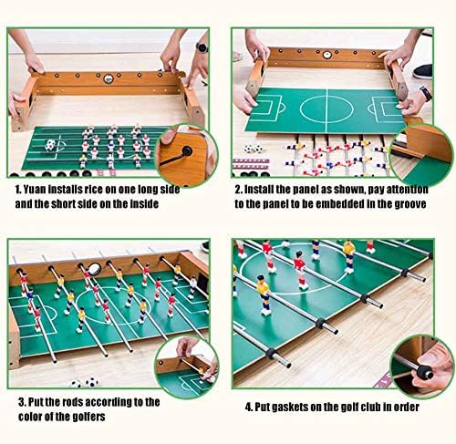 14 Inch Foosball Table, Wooden Soccer Game Tabletop, Mini Indoor Table Soccer Set for Game Rooms, Parties, Family Night