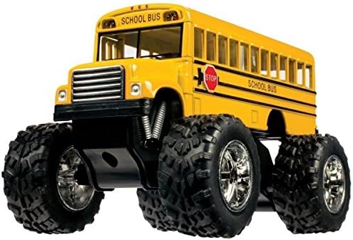 5" Monster School Bus Die Cast Metal Model, Pullback Action Toy Monster Truck