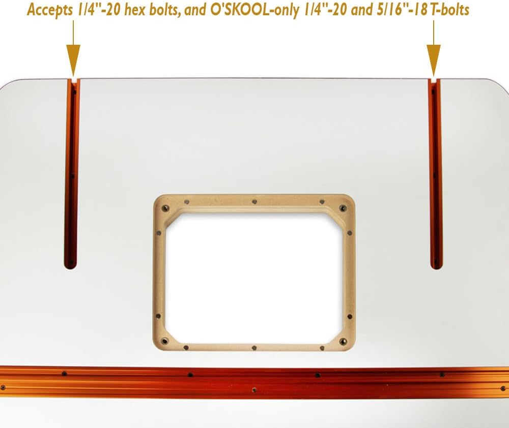 O'SKOOL MDF Router Table Top, 32 Inch by 24 Inch | Laminated Surface, 9-1/4" by 11-3/4" Plate Opening, Fits O'SKOOL Router Lifts
