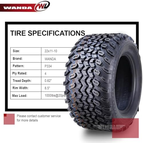 LIBRA Set of 4 UTV ATV Tires 22x11-10 22x11x10 4PR High Load -10142