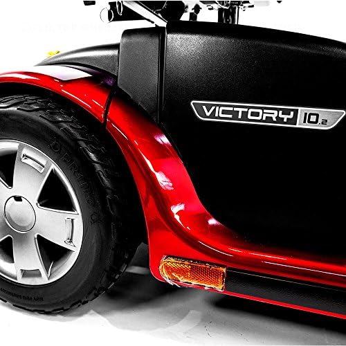 Victory 10.2 Red Pride Mobility 4-Wheel Electric Scooter S7102 + Front Basket Bag