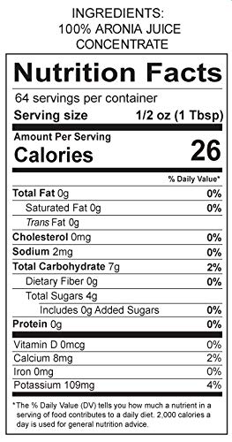 Aronia Berry (Chokeberry) Juice Concentrate (32 Fl Oz.) by FruitFast - Unsweetened Pure 65 Brix Choke Berry Concentrate - 64 Servings (32 Ounce)