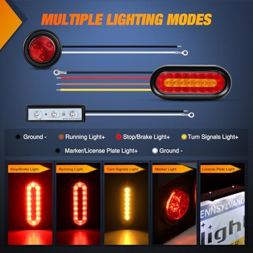 Nilight Steel Weld-On Trailer Light Box Kit with 6 Inch Oval LED Tail Light