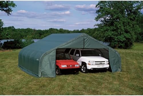 ShelterLogic ShelterCoat 22 x 20 x 1 ft Green Garage Peak