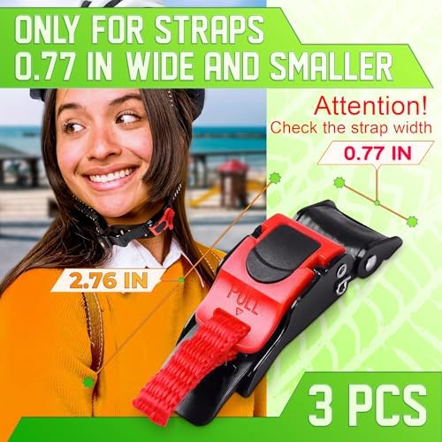 3 Pcs Motorcycle Helmet Quick Release Buckle Kit, Straps Up to 0.77" | Quick Release Helmet Buckle Replacement Set, Push-Button Release