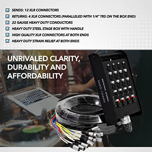 Seismic Audio - SAXQ-16x8x25 - 16 Channel 25' XLR Snake Cable with XLR and 1/4" Returns on the Box