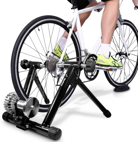 Sportneer Bike Trainer - Fluid Stationary Bike Stand for 26-29" & 700C Wheels - Auto Resistance Control Bike Trainer Stand for Indoor Riding with