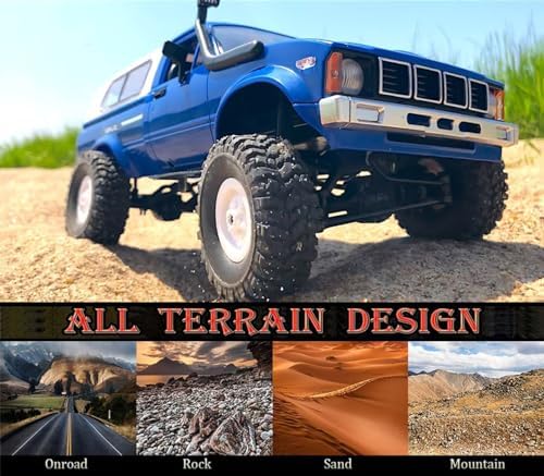 RC Crawler WPL C24 RC Rock Crawler RC Truck 4x4 1/16 Scale All Terrain | Remote Control Pickup Off Road RTR with 2.4 GHz Proportional Throttle