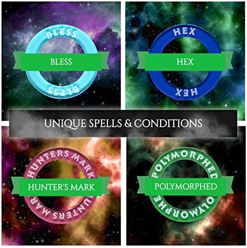 Kraftex DND Condition Rings [96pcs]: Accessories for Dungeon Masters to Track Spell Effects. Condition Markers D&D Accessories use as DND Tokens