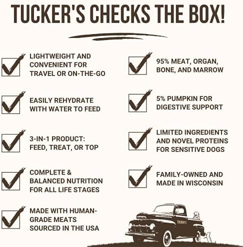 Tucker's Raw Frozen Freeze Dried Raw Dog Food, Turf & Surf Formula 14oz