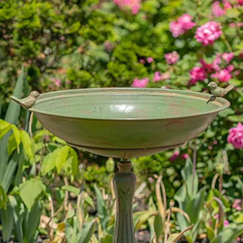 Zaer Ltd. Pedestal Style Birdbath (Blue)