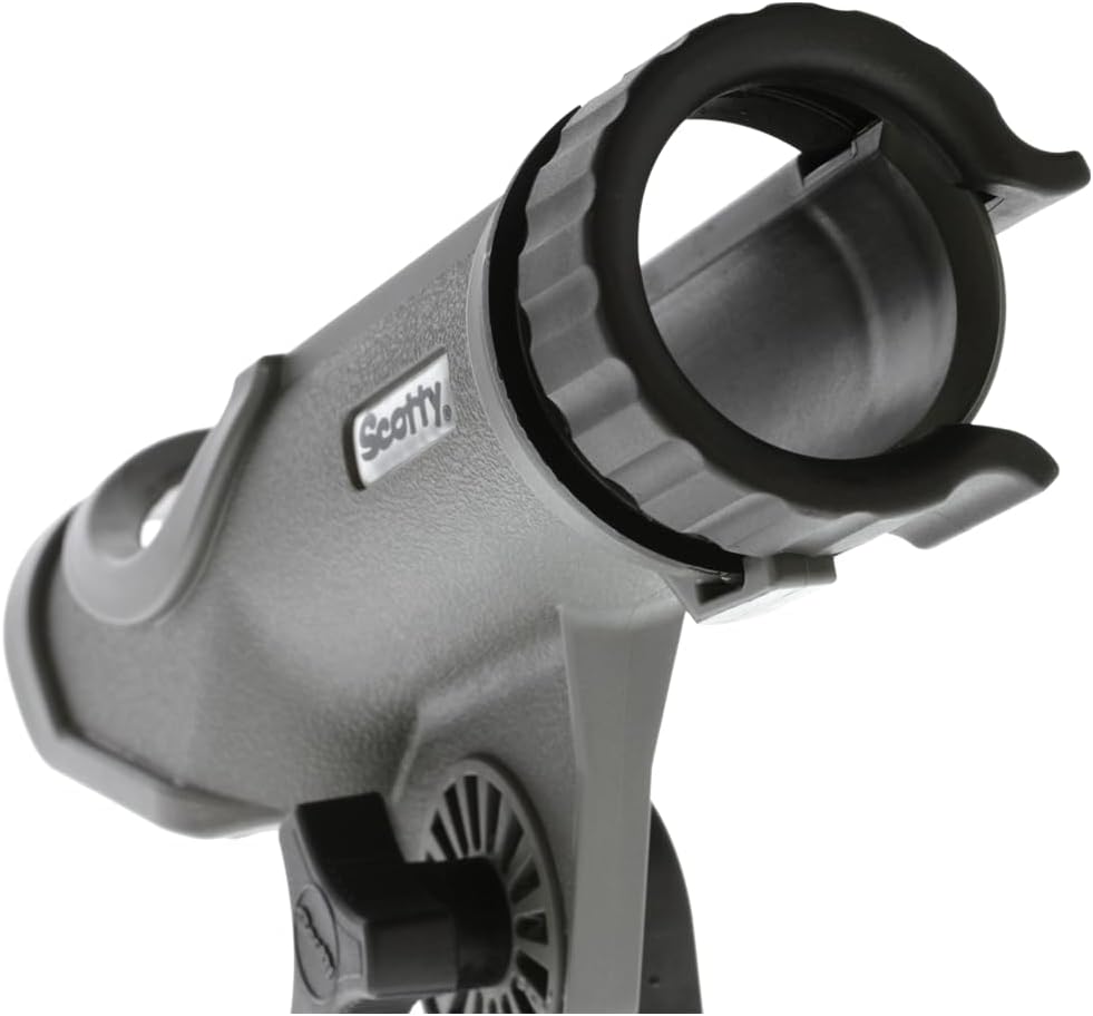 Scotty #230 Powerlock Rod Holder with #241 Side/Deck Mount, Adjustable Boat Fishing Rod Holder, Universal Cradle Design, Side or Deck Mount Installation, Marine-Grade Construction