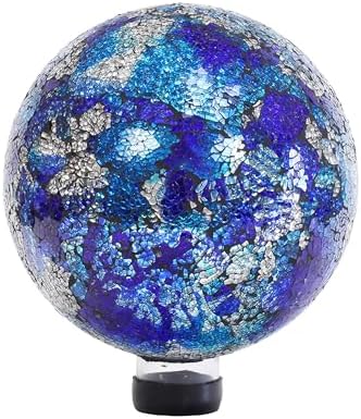 Echo Valley Blue/Aqua Gazing Globe, Hand Crafted Glass Globe, Outdoor Décor, 10 inch