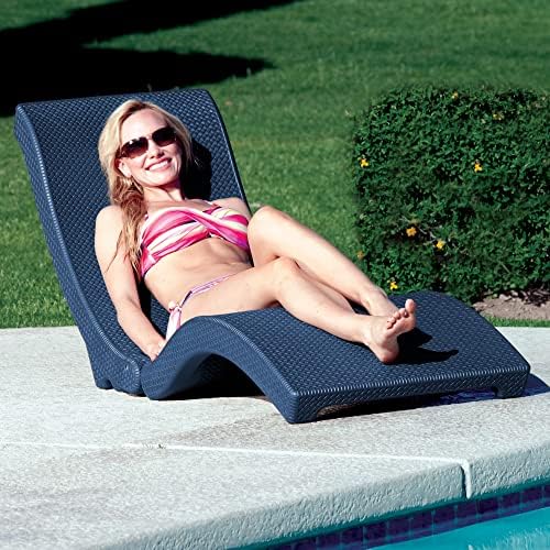 Pool Mate Luxury Swimming Pool Patio Chaise Lounge Chair, White Large