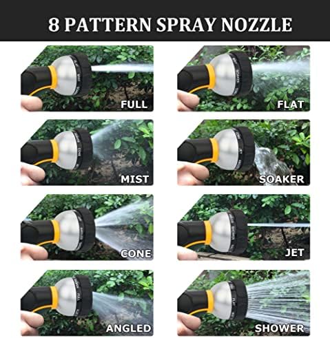 TheFitLife Flexible Metal Garden Water Hose - Upgrade Leak and Fray Resistant Design, Stainless Steel with Solid Fittings and Sprayer Nozzle