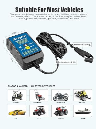 Heagstat HEAG020 Trickle Battery Charger, 12V 2000mA Battery Maintainer