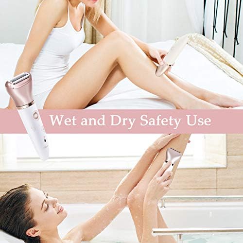Electric Razors for Women - Painless 2-in-1 Shaver for Women Hair Remover for Face, Legs and Underarm Wet & Dry, Portable Bikini Trimmer