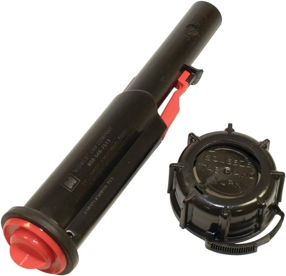 Midwest Can 4240 Quick Flow Spout - Fuel Can Spout Replacement Kit - Auto Shut Off Spill-Resistant Spout with Closing Valve & Cap - 1 Pack