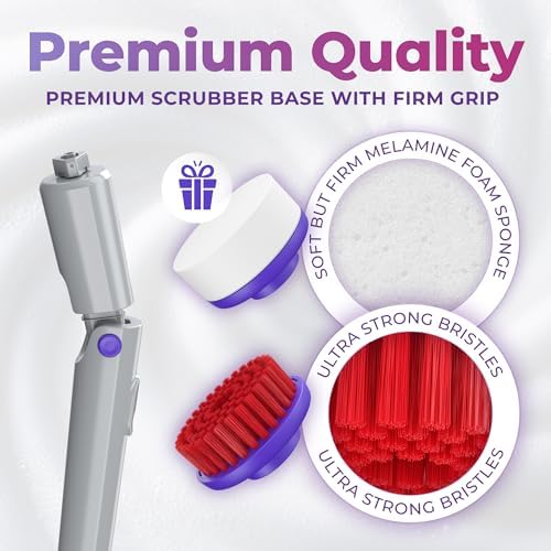 SYNOSHI PRO Electric Spin Scrubber Cordless Cleaning Bathroom Scrubber | Waterproof Shower Cleaning Brush with Adjustable Angles, 2 Speed