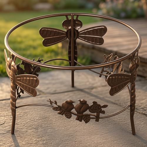 Topadorn Gazing Ball Stand for 10 /12 Inch Garden Globe with Butterfly | Metal Garden Globe Stand with Butterfly Design, Outdoor Weather Resistant Decorative Holder for Yard Patio Lawn