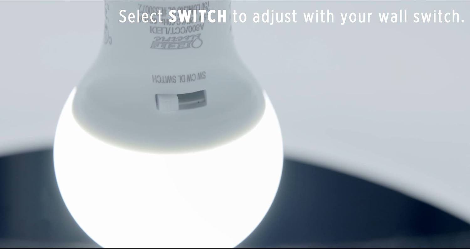 Feit Electric LED Three-Color Choice Intellibulb - A19 with an E26 Medium Base Light Bulb - 60W Equivalent - 15 Year Life - 750 Lumen - 2700K Soft