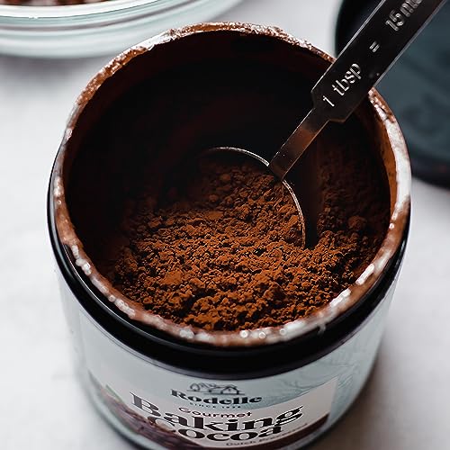 Rodelle Gourmet Dutch-Processed Cocoa Powder, Unsweetened, Gluten Free, 8 Oz. | Rich smooth Dutch-processed cocoa for baking, brownies