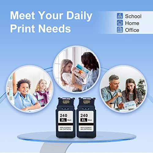 240XL Black Ink Cartridge Replacement for Canon 240xl 240 PG-240 XL PG240XL for Canon MG3620 Ink Cartridges PIXMA MG3600 MG3520 MG3222 TS5120 TS5100