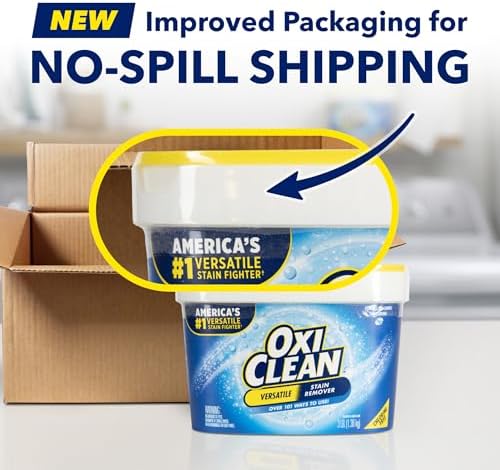 OxiClean Versatile Stain Remover Powder, 5 lb | 101+ Household Uses, Tough Stain Removal, Laundry Booster, Multi-Surface Cleaning, Color Safe, Chlorine Free