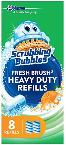 Scrubbing Bubbles Toilet Bowl Wand Cleaner Refills, Fresh Brush Heavy Duty Cleaner Toilet Refill Pads, Removes Limescale & Odors, Citrus Scent, 8 Count (Pack of 1)