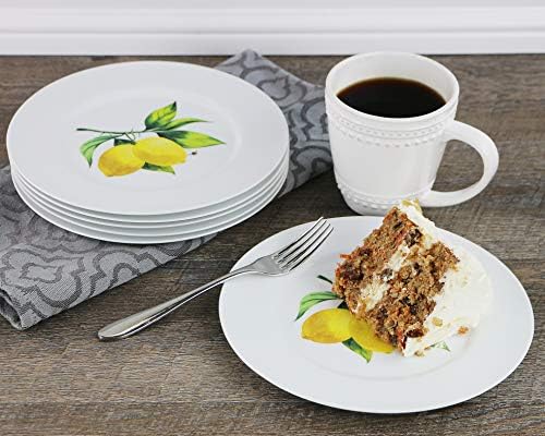 Calypso Basics Melamine Salad Plates Set of 6, 8.5 Inch, BPA-Free, Non-Toxic, Break-Resistant, Dishwasher Safe, Plates for Indoor & Outdoor Use