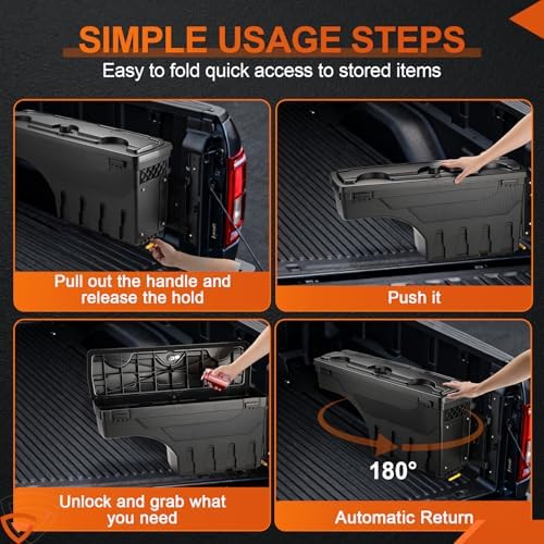 GEARLAST Truck Bed Swing Toolbox Fits for Ford F-250 F-350 Super Duty