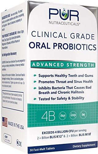Clinical Grade Oral Probiotics, Natural Peppermint | 4 Billion CFUs of BLIS K12® & BLIS M18®, Sugar Free, 100% Made in the USA