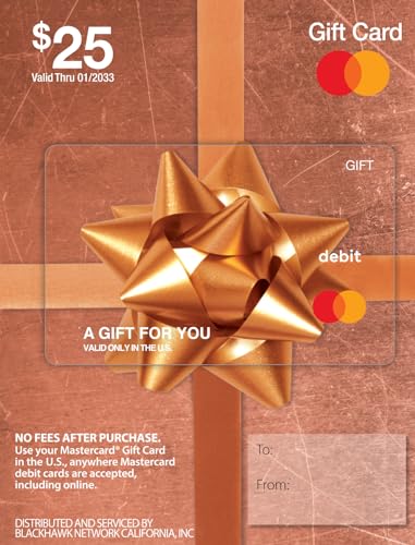 MasterCard Physical Gift Card -$25 (plus $3.95 Purchase Fee)