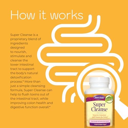 Nature's Secret Super Cleanse Extra Strength Toxin Detox & Gentle Elimination Body Cleanse, Digestive & Colon Health Support - Stimulating Blend of 14 Herbs with Probiotics - 200 Tablets (Pack of 2) | Extra Strength Colon Cleanse with 14 Herbs & Probioti…