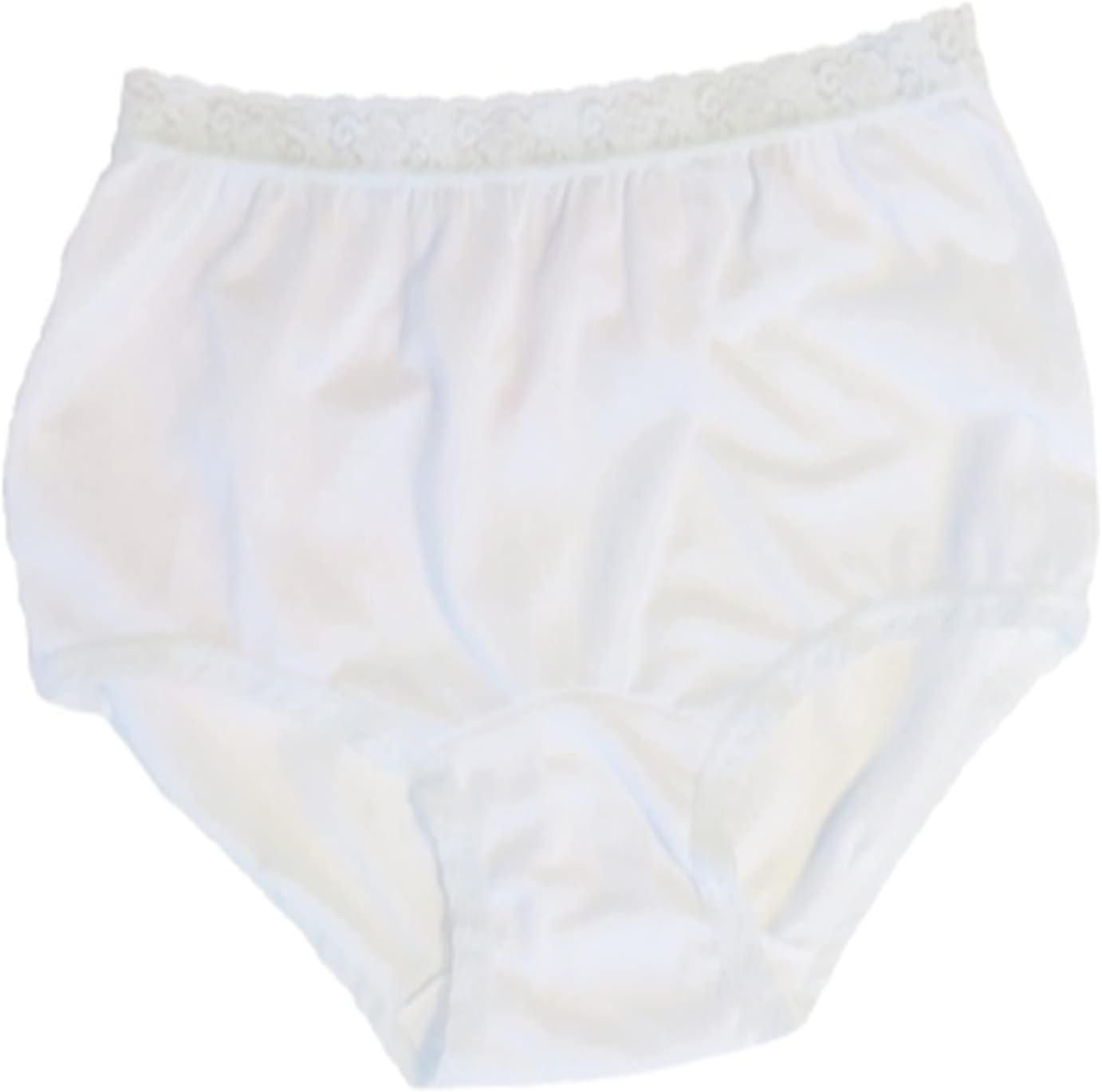 Carole Women's Nylon Lace Trim Panties Full Cut Briefs - Pack of 3