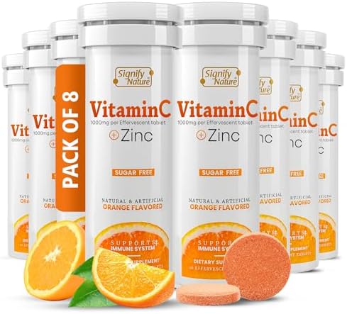 SIGNIFY NATURE Vitamin C 1000mg Effervescent Tablets with Zinc, 40CT