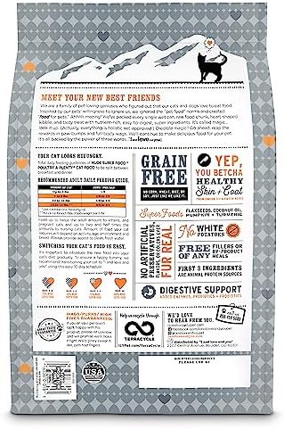 I and love and you Nude Super Food Dry Cat Food - Turkey + Chicken - Grain Free, High Protein, No Fillers, Superfoods, 5lb Bag
