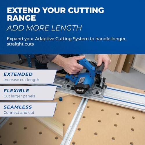 Kreg Adaptive Cutting System Bundle with 62 Inch Guide Track, Project Table Base, Table Top, and 6-1/2 Inch Plunge Saw Kit for Woodworking