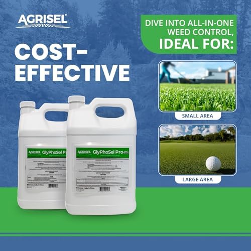 Agrisel GlyPhoSel Pro Weed Killer, Easy Mixing, Pet Safe, 128 Ounces | Tackles Hard-to-Kill Weeds, Low-Odor