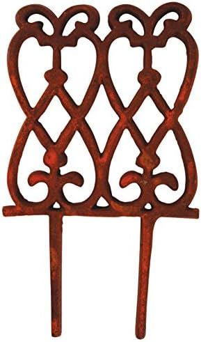 Esschert Design Victorian Cast Iron Garden Edging Fence High Brown 5.655 x 0.897 Inches