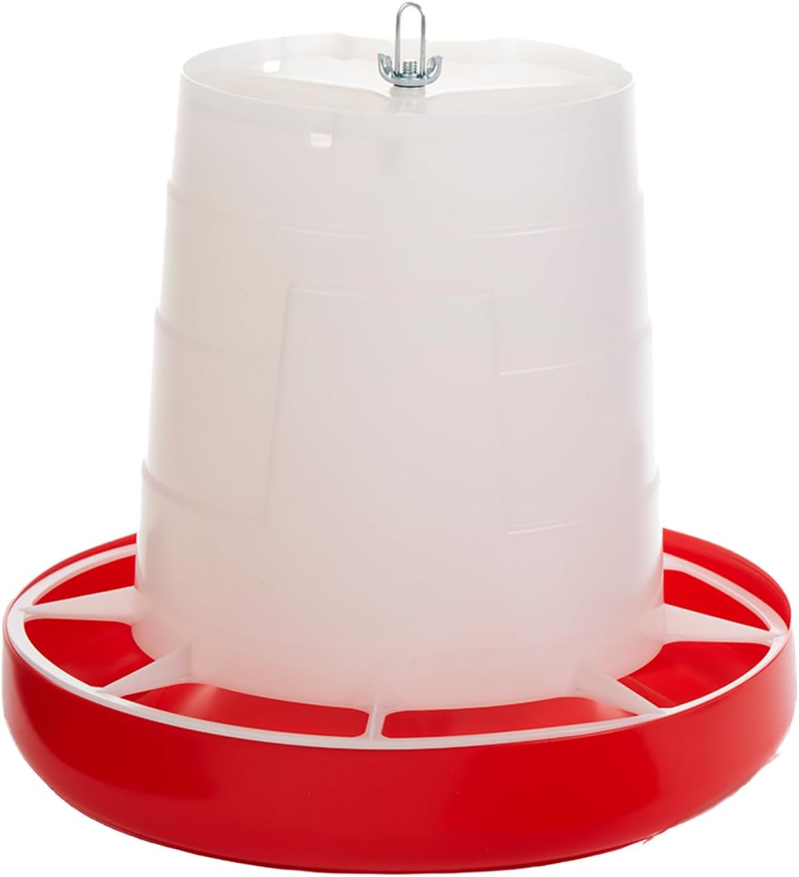 Little Giant® Plastic Hanging Poultry Feeder | Heavy Duty Automatic Feed Container for Poultry (Red, 3 Pound)