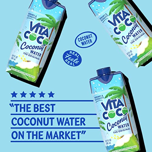 Vita Coco Coconut Water, Pure Original, Refreshing Coconut Taste, Natural Electrolytes, Vital Nutrients, 33.8 Oz (Pack of 6)