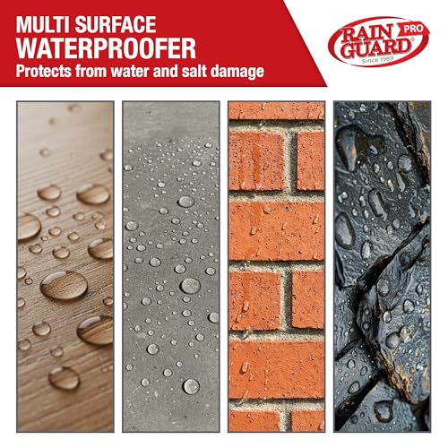 Rainguard Pro Micro-Seal, Wood & Masonry Surface Sealer, 5 Gallons | For Water & Weather Damage, All Porous Surfaces, Silane Siloxane Water Repellent, Clear Natural Finish, Ready To Use
