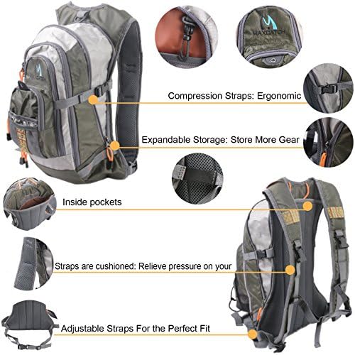 M MAXIMUMCATCH Maxcatch Fly Fishing Vest Pack for Men and Women Adjustable Outdoor Fishing (Vest/Sling Pack/Backpack)