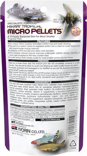 Hikari Tropical Semi-Floating Micro Pellets Fish Food, 0.77 Oz (22g)