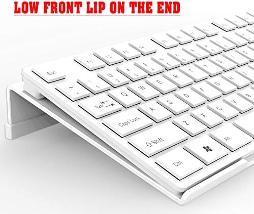 KOTEMON Acrylic Tilted Computer Keyboard Stand for Ergonomic Typing, Keyboard Tray Holder with Silicone Non-Slip Case, Black