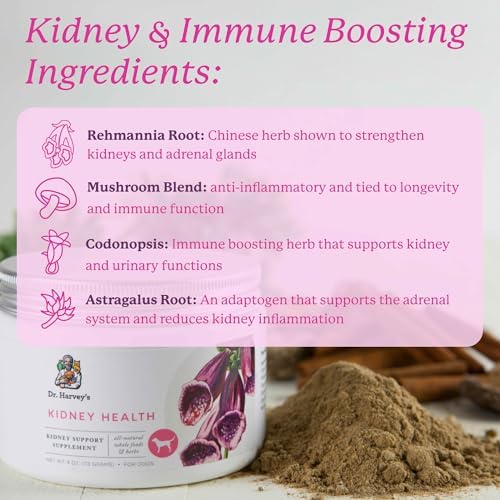 Dr. Harvey's Kidney Health Kidney Support Supplement for Dogs (4 Ounces) | 100% Human Grade - 4 oz Container